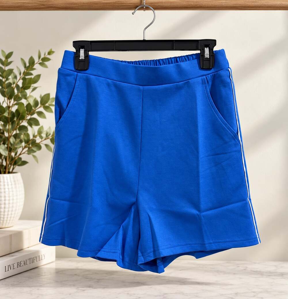 NWT Jodifl Los Angeles Royal Blue  Shorts w  White Side Striping Sz S M L